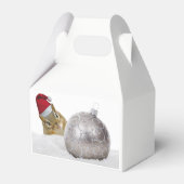 Cute Chipmunk Silver en Sneeuwkerstfeestdag Bedankdoosjes (Voorkant Zijde)