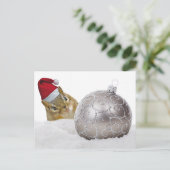 Cute Chipmunk Silver en Sneeuwkerstfeestdag Feestdagenkaart (Staand voorkant)