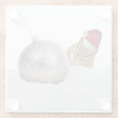 Cute Chipmunk Silver en Sneeuwkerstfeestdag Glazen Onderzetter (Achterkant)