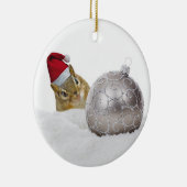 Cute Chipmunk Silver en Sneeuwkerstfeestdag Keramisch Ornament (Rechts)