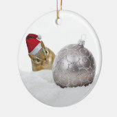 Cute Chipmunk Silver en Sneeuwkerstfeestdag Keramisch Ornament (Links)