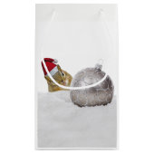 Cute Chipmunk Silver en Sneeuwkerstfeestdag Klein Cadeauzakje (Achterkant)