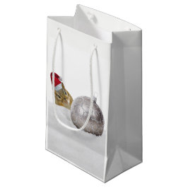 Cute Chipmunk Silver en Sneeuwkerstfeestdag Klein Cadeauzakje