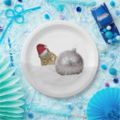 Cute Chipmunk Silver en Sneeuwkerstfeestdag Papieren Bordje (Feest)