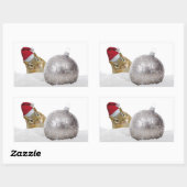 Cute Chipmunk Silver en Sneeuwkerstfeestdag Rechthoekige Sticker (Vel)