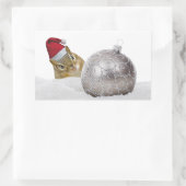 Cute Chipmunk Silver en Sneeuwkerstfeestdag Rechthoekige Sticker (Tas)