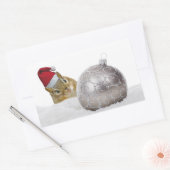 Cute Chipmunk Silver en Sneeuwkerstfeestdag Rechthoekige Sticker (Envelop)