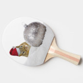 Cute Chipmunk Silver en Sneeuwkerstfeestdag Tafeltennisbatje (Zijkant)