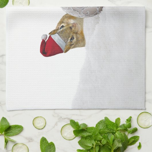 Cute Chipmunk Silver en Sneeuwkerstfeestdag Theedoek (Gevouwen)