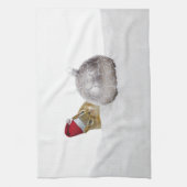 Cute Chipmunk Silver en Sneeuwkerstfeestdag Theedoek (Verticaal)