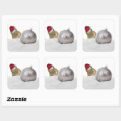 Cute Chipmunk Silver en Sneeuwkerstfeestdag Vierkante Sticker (Vel)