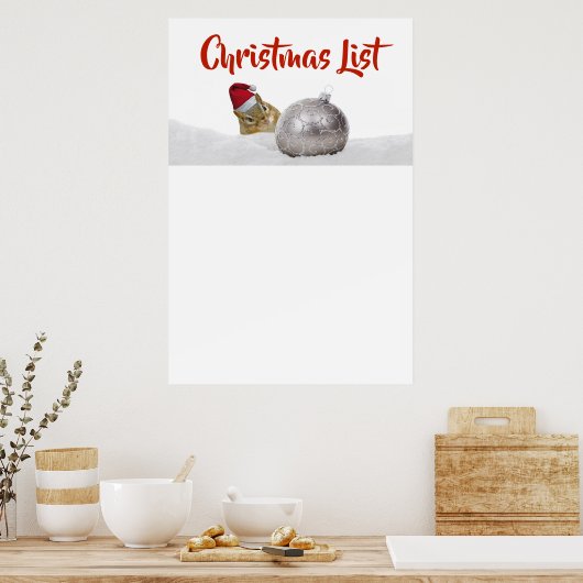 Cute Chipmunk Silver en Sneeuwkerstlijst Poster (Keuken)