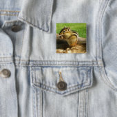 Cute Chipmunk Vierkante Button 5,1 Cm (In situ)
