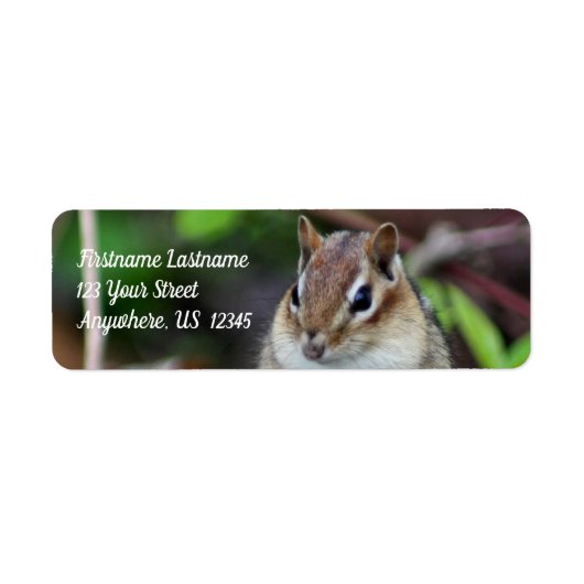Cute Chipmunk Wildlife Animal Adres Etiket (Voorkant)