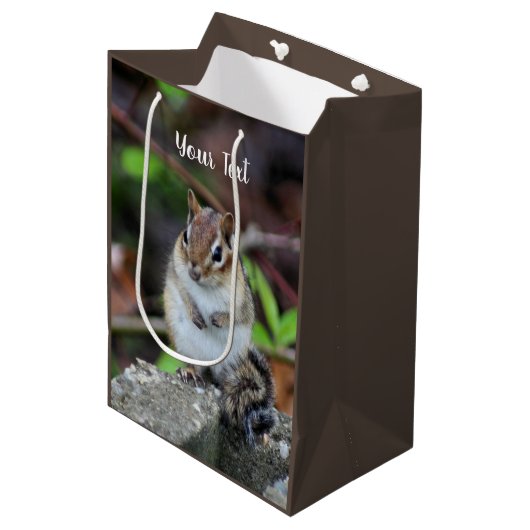 Cute Chipmunk Wildlife Animal Medium Cadeauzakje (Voorkant Gekanteld)