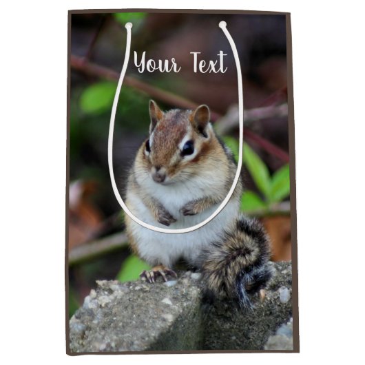 Cute Chipmunk Wildlife Animal Medium Cadeauzakje (Voorkant)