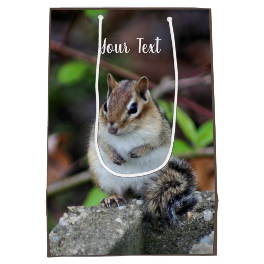 Cute Chipmunk Wildlife Animal Medium Cadeauzakje (Achterkant)