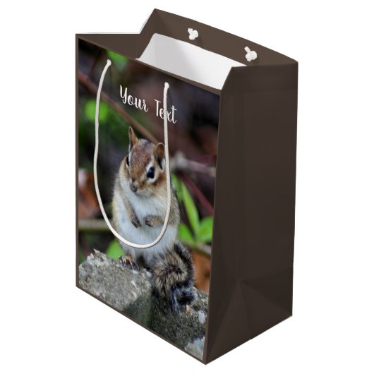 Cute Chipmunk Wildlife Animal Medium Cadeauzakje (Achterkant Gekanteld)
