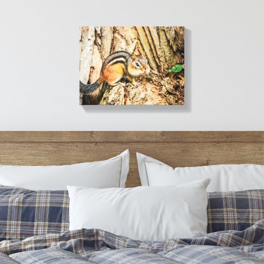 Cute Chipmunk Wildlife Animals Natuur Canvas Afdruk (Insitu (Slaapkamer))