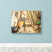 Cute Chipmunk Wildlife Animals Natuur Canvas Afdruk (Insitu (Houten vloer))