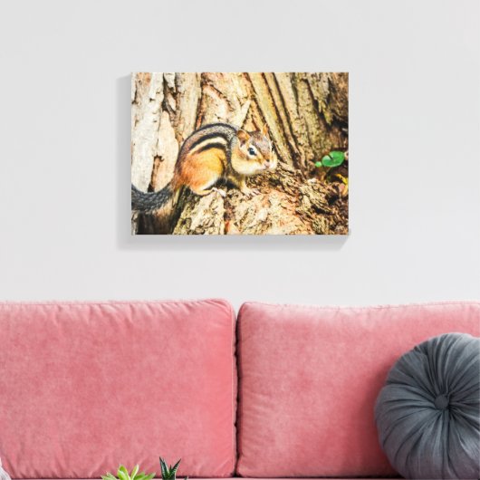 Cute Chipmunk Wildlife Animals Natuur Canvas Afdruk (Insitu (Woonkamer))