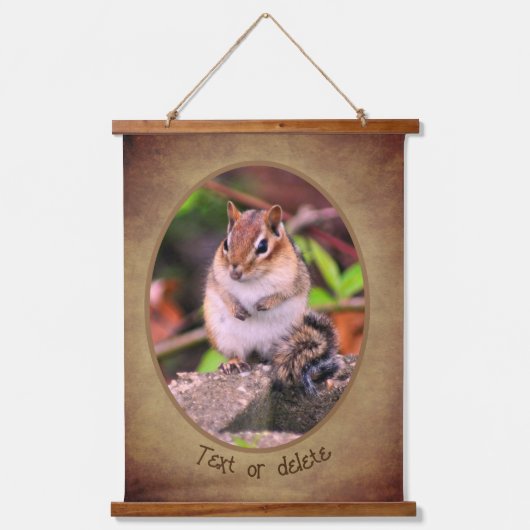 Cute Chipmunk Wildlife - Gepersonaliseerd Hangend Wandkleed (Voorkant)
