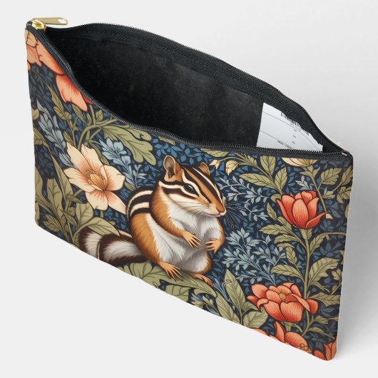 Cute Chipmunk William Morris Inspired Floral Etui (Open)