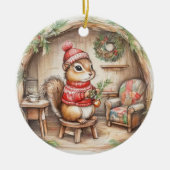 Cute Chipmunk with Message Christmas Ornament (Voorkant)