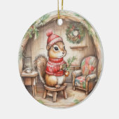 Cute Chipmunk with Message Christmas Ornament (Links)