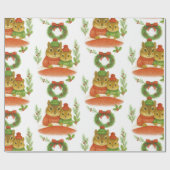 Cute Chipmunk with Pine Christmas Cadeaupapier (Vlak)
