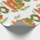 Cute Chipmunk with Pine Christmas Cadeaupapier (Hoek)