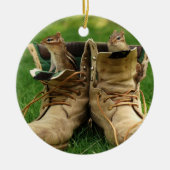Cute Chipmunks in Boots Keramisch Ornament (Voorkant)