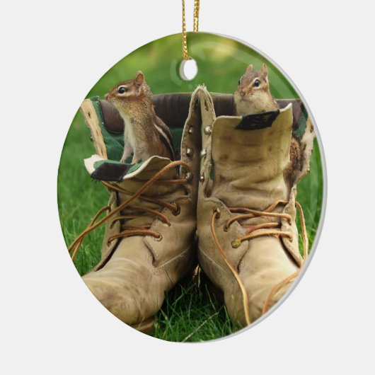 Cute Chipmunks in Boots Keramisch Ornament (Links)