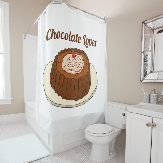 Cute Chocoholic Chocolade Lover Douchegordijn (In situ)