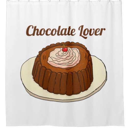 Cute Chocoholic Chocolade Lover Douchegordijn (Voorkant)