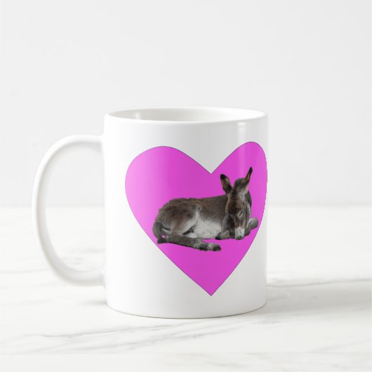 Cute chocola donkey baby foelie slaapt koffiemok (Links)