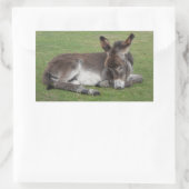 Cute chocola donkey baby foelie slaapt rechthoekige sticker (Tas)