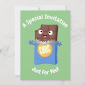 Cute chocolade bar cartoon kaart (Achterkant)