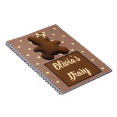 Cute chocolade beer gepersonaliseerde notitieboek (Rechterzijde)