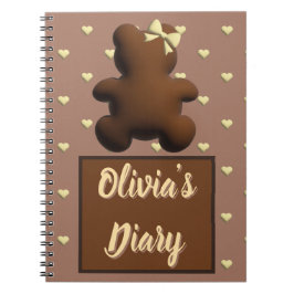 Cute chocolade beer gepersonaliseerde notitieboek