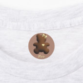 Cute chocolade beer meisjes kleding label (Aangebracht)