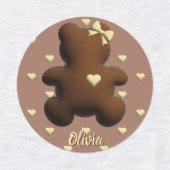 Cute chocolade beer meisjes kleding label (Design 2)