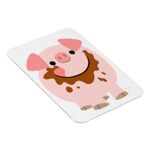 Cute Chocolade Cartoon Varken Flexibele Magneet