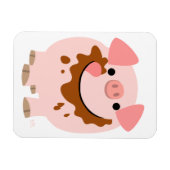 Cute Chocolade Cartoon Varken Flexibele Magneet (Horizontaal)