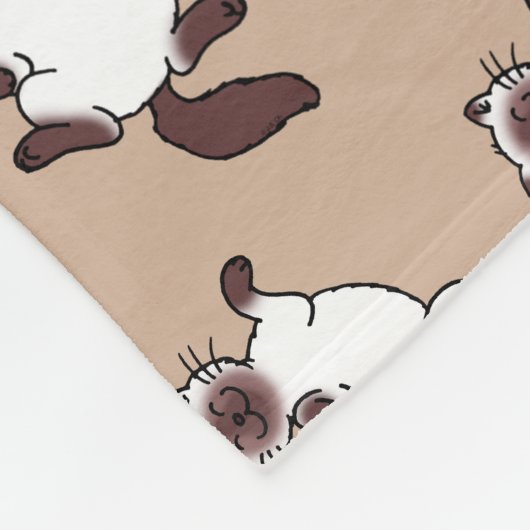 Cute chocolade point Siamese kattenpatroon Fleece Deken (Hoek)