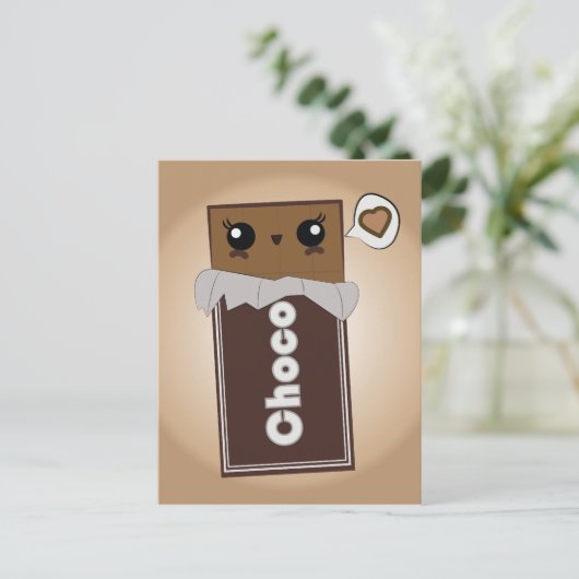 Cute Chocolate Bar Briefkaart (Staand voorkant)