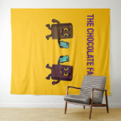 Cute Chocolate Bar with Phone Funny Tapestry Wandkleed (In Situ (horizontaal))