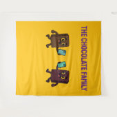 Cute Chocolate Bar with Phone Funny Tapestry Wandkleed (Voorkant (horizontaal))
