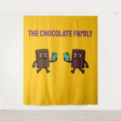 Cute Chocolate Bar with Phone Funny Tapestry Wandkleed (Voorkant)