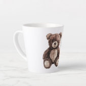 Cute Chocolate Brown Teddy Bear Latte Mok (Linkerhoek)